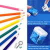 Kiswleon Pack of 24 4-Colour Pencil Sharpeners with Container, Can