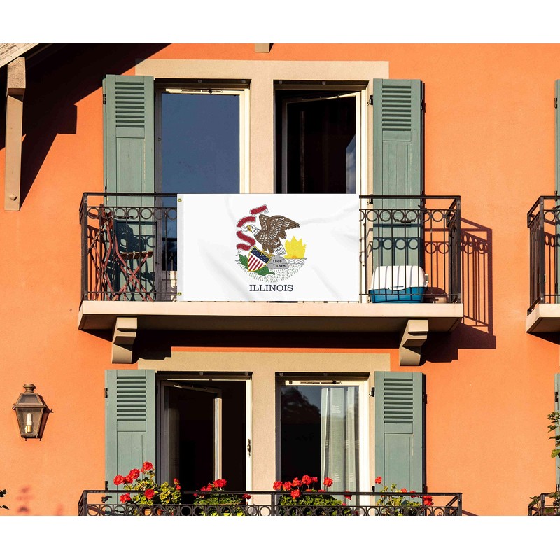 3×5 FT Illinois Flag, Large 100D USA State Outdoor Banner,Doube
