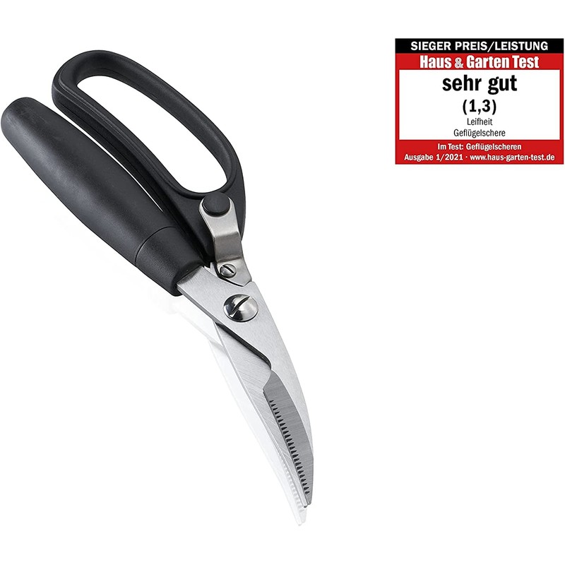 Leifheit Geflügelschere 25 cm, Fleischschere mit extra gehärteten Edelstahlklingen, leichte