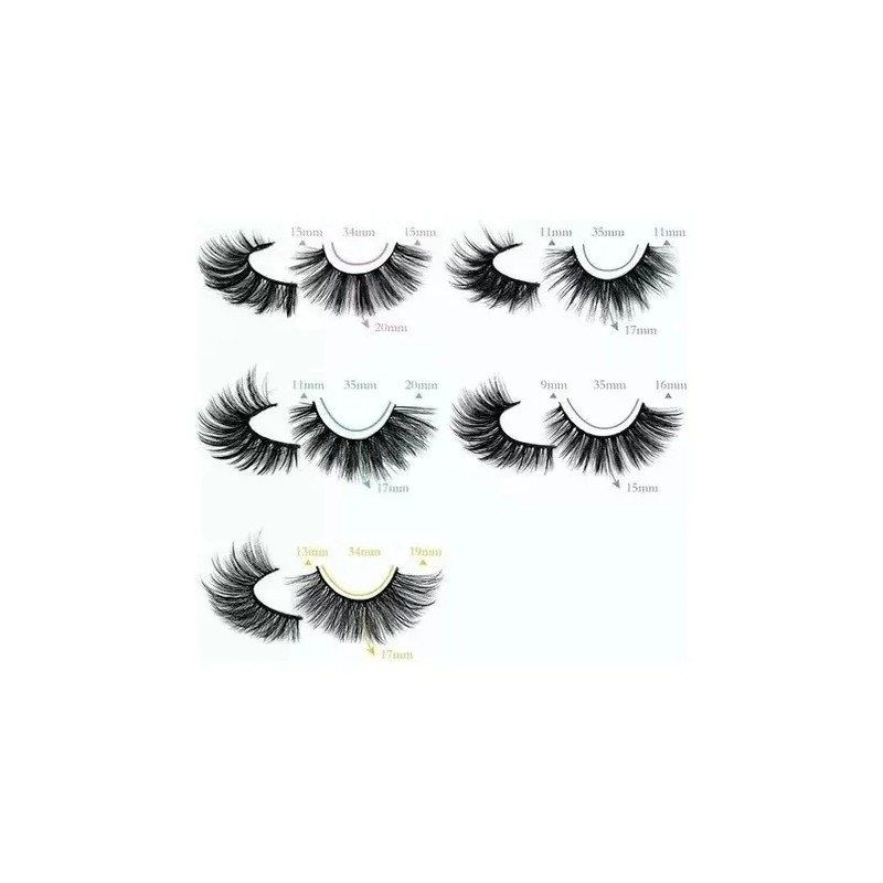 Pestañas Postizas 3D Faux Mink Beautybox Kit 20 Pares Fibra