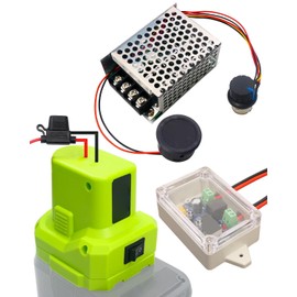 Power Wheel Battery Adapter Kit Fit for Ryobi 18V Lithium Battery, Battery Adapter Converter Kit, with Fuse Terminal & Protective Box & Voltage Display & DC Low Voltage Protection