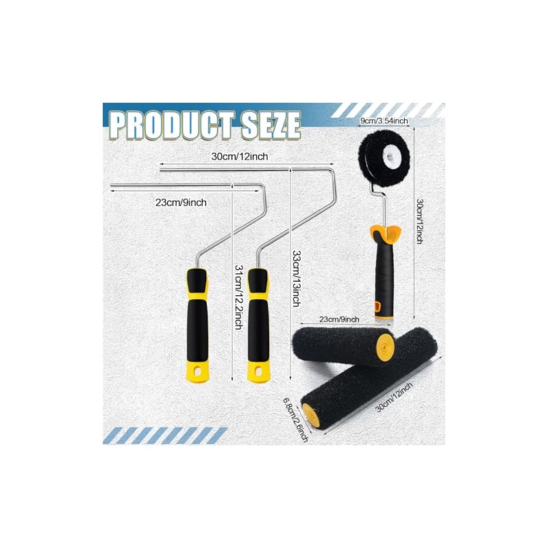 AmazingSpark 3 Pcs Drywall Compound Roller Includes 9 Inch 12