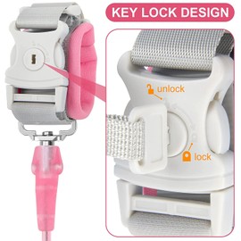 WADY Pulsera De Seguridad Para Niños,Correa Elástica Antirrobo Seguridad Niños Pulsera, 2M Cinturón De Seguridad Ajustable Para Niños, Pulsera Antirrobo Antipérdida Con Cierre De Seguridad Para Niños