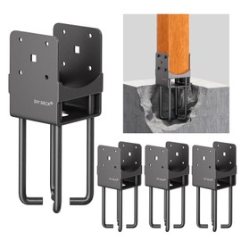 4Pack Heavy Duty Stainless Steels U-Shape Wet Concrete Fence Wood Post Holder 4"x4" (Actual 3.5 "x3.5) Base Anchor Bracket with Air Flow Channel for Terrace, Fences, Gazebo[Patent Pending]