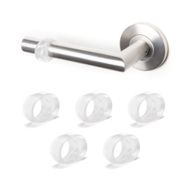 sossai® TKP 'Single' Door Handle Buffers, Pack of 5, Colour: Transparent, Stop Buffers, Door Stop, Wall Protection, 1 Elastic Door Buffer Ring