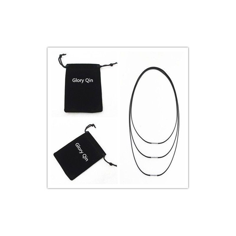 Glory Qin - Cuerda de piel negra de 2 mm
