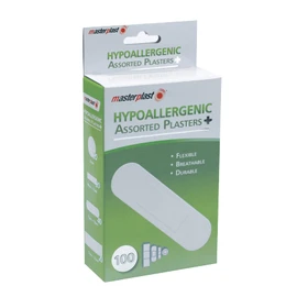 Masterplast Hypoallergenic Plasters, Flexible, Durable, White, 100 Counts