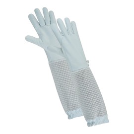 OZ ARMOUR Cow Hide Leather Gloves with Three-Layer Mesh Ventilation - Perfect for beekeeping, Outdoor Work, and More (X-Small)
