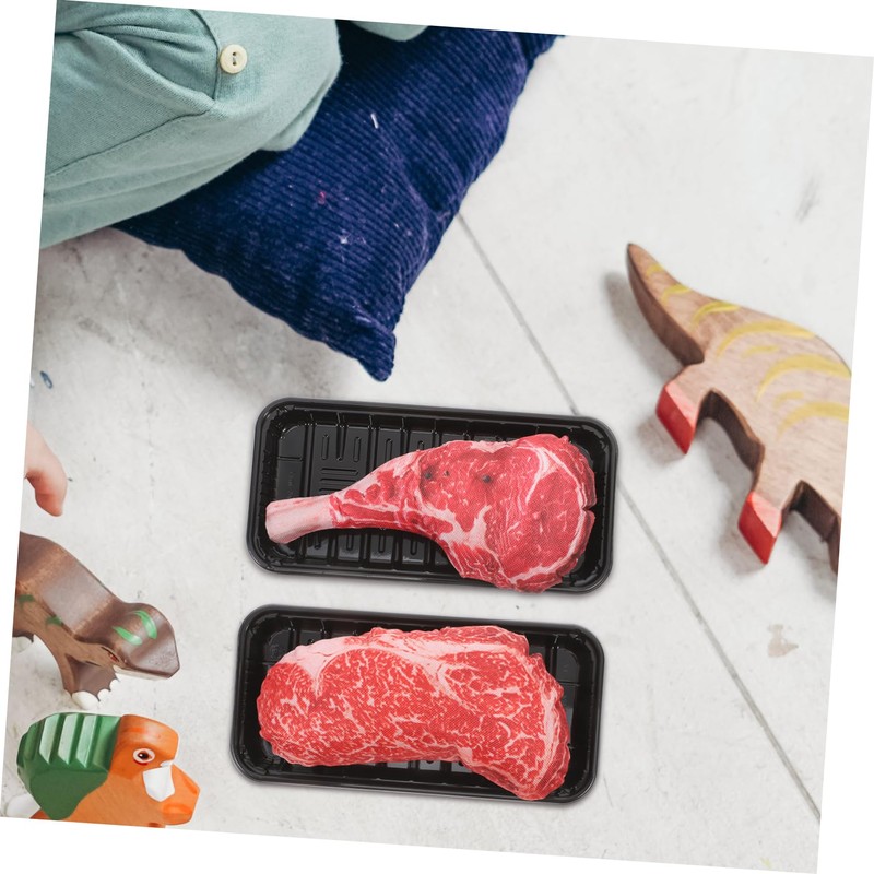 Abaodam 2Sets Realistic Fake Steak Model Lifelike Meat Decor for