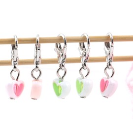 DoreenBeads Stitch Markers for Crocheting and Knitting, Removable Crochet Stitch Marker Charms with Lobster Clasp Knitting Crocheting Accessories (Hearts and Pearls)