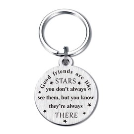 Long Distance Friendship Gifts, Good Friends are Like Stars, Friend Gifts Keychain for Women Bff Birthday Teens Girls