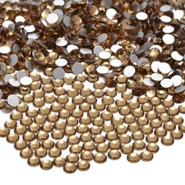 NCB NCB 288pcs Flatback Round Glass Nail Art Rhinestones Crystal for DIY Making Accessories Shoes, Clothes, Face Art, Bags, Manicure (Lt. Topaz, SS30 288pcs)