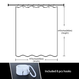 Careyoungs Forest RV Shower Curtains Mountain Happy Camper, Cloth Fabric RV Bathroom Curtain Sets with 8 Hooks 47WX64H Inches