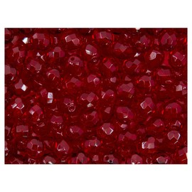 100pcs Czech Fire-polished Glass Beads Faceted Round 8mm,Dark Ruby