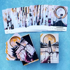 QCFQCF The Enchanted Path Oracle Cards, Oracle Cards for Beginners, Self-Love and Spiritual Growth, Oracle Deck, Inspirational Guide, Tarot Deck, Unlock Your Inner Magic