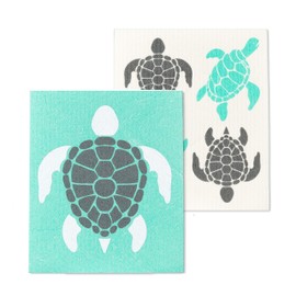 Abbott Collection Sea Turtles Dishcloths. Set of 2-6.5X8 L