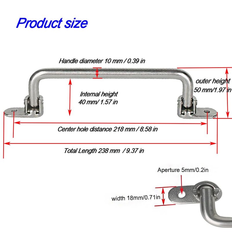 WZDXBQD 304 Stainless Steel Folding Pull Handle 90 Degrees Folding