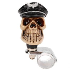 Skull Shape Steering Wheel Spinner 3cm Diameter Metal Resin Turn Knob Booster for Cars Trucks Tractors Boats Black
