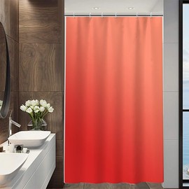 Uiiooazy Shower Curtain, Red, Shower Curtain, Gradient Dark Red to Light Red Shower Curtains, Waterproof Polyester Fabric, Washable, Opaque Bathroom Curtain with Shower Curtain Rings for Bathroom, 120