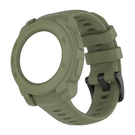 40MM Watch Band + Screen Protector Case Compatible with Garmin Instinct E 40MM, Silicone Replacement Watch Bands