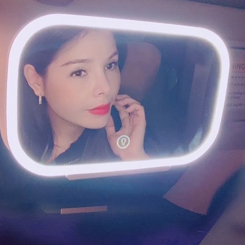 Car Sun Visor Mirror Clip On With LED Light 3