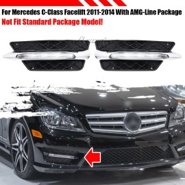 AUT-DG 2X LED Fog Lamp Daytime Running Light DRL For 2012-2014 Mercedes W204 C-Class