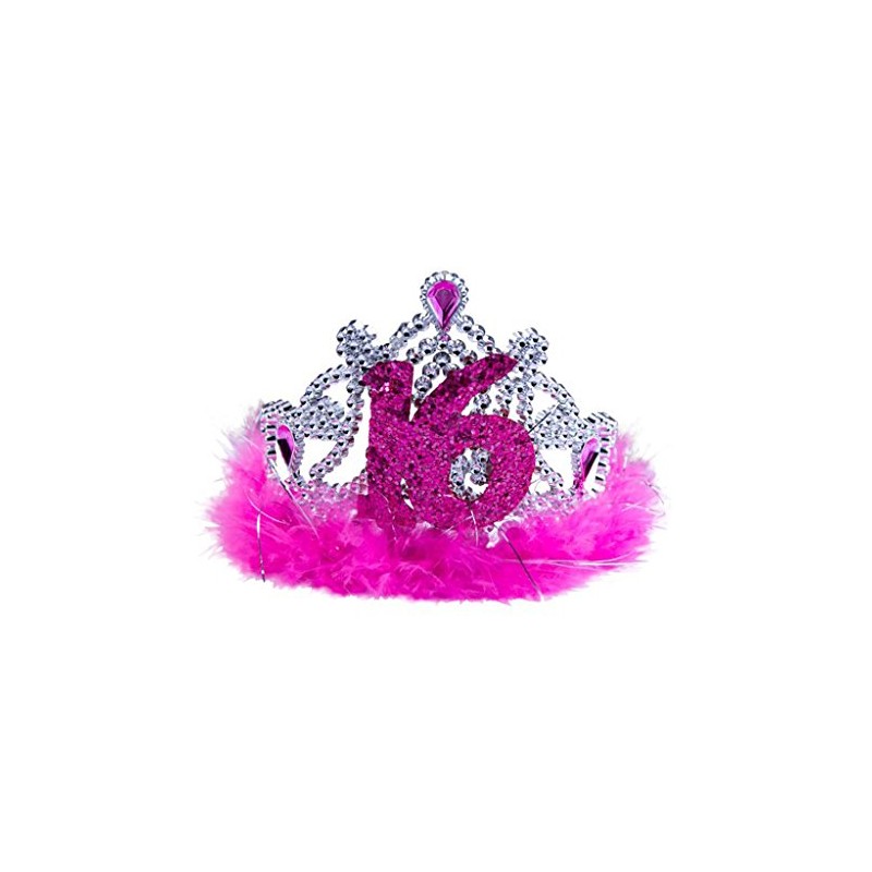 Sweet 16. Tiara mit rosa Federn
