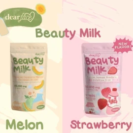 Dear face 2 Packs Dear Face Beauty Milk Japanese Collagen STRAWBERRY & MELON Drink