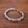 Cupimatch Men's Stainless Steel Square Mechanic Style Link Chain Bracelet