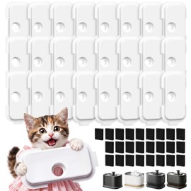 25+25 Packs Replacement Filters for PETLIBRO Dockstream Cat Water Fountain PLWF106/PLWF116/PLWF115/PLWF105/PLWF005, 12 Months Set of Replacement Filters for Pet Water Fountain, 25 Filters + 25 Sponges