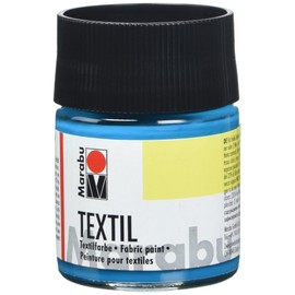 Marabu - Textile Fabric Paint, Water-Based Fabric Printing Ink - for Bright Fabrics - Washable up to 60°C - Soft Handle, Easy to Fix by Ironing or in the Oven, 50 ml, Caribbean