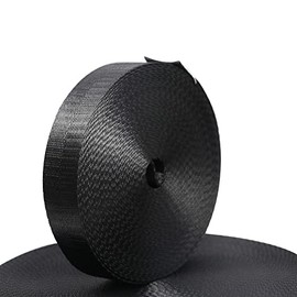 Devobunch Nylon Webbing Straps, 1 Inch Wide Heavy Duty Nylon Strap, Durable Flat Rope Webbing, 10 and 25 Yard Roll for Backpack Strapping, Tie-Down, Dog Leash, 18 Vibrant Colors (Black, 10 Yard)