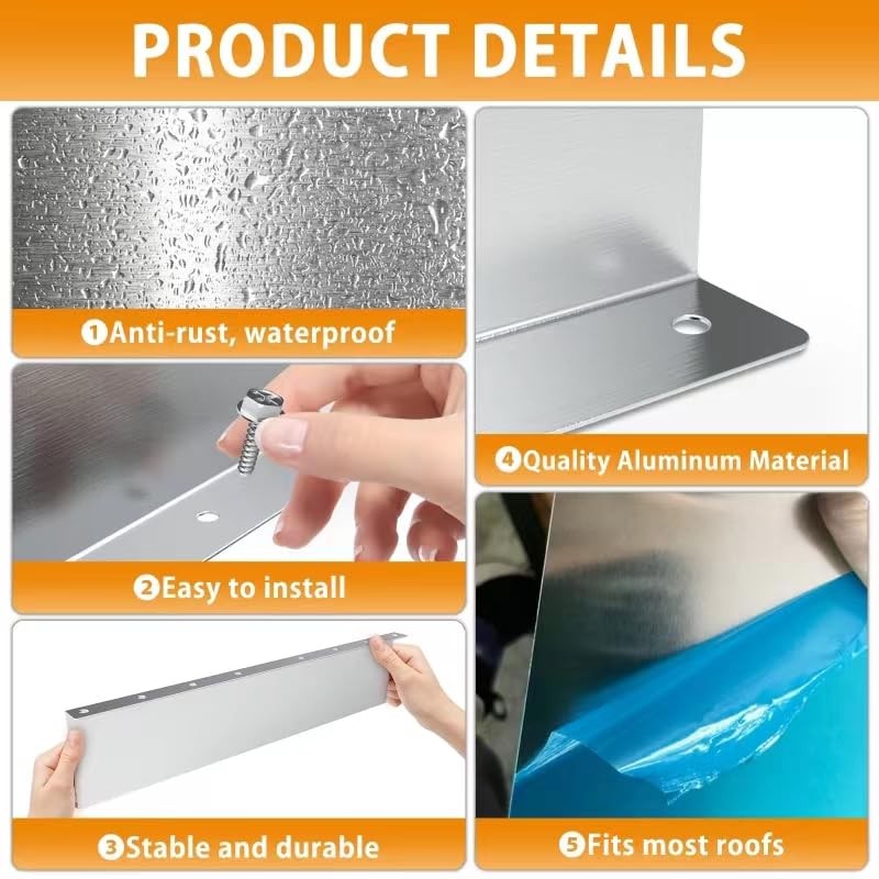 8 Pcs Gutter Valley Splash Guard,Straight Rain Diverter Roofing Gutter