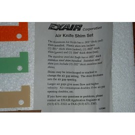 Exair 6-Inch Air Knife SHIM SET #2306, 6 Polyester Shims: Red Green Orange White