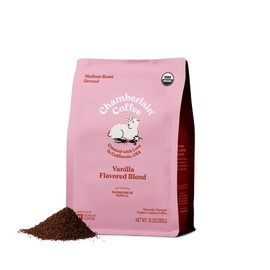 Chamberlain Coffee Organic Vanilla Medium Roast Coffee Blend - Ground - Smooth & Balanced Roast, Creamy and French Vanilla Notes, Perfect for Everyday Moments - 10 oz