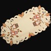 Owl Table Runner Tablecloth Linen Look Cream Beige Autumn Leaf