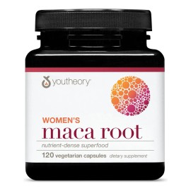 Youtheory Maca Root Mujeres Vegano 120 Cpsulas Sin Gluten                                                                                             