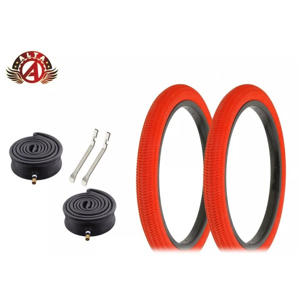 ALTA BICYCLE WIRE BEAD TIRE 18" X 1.95 RED BMX/FREESTYLE
