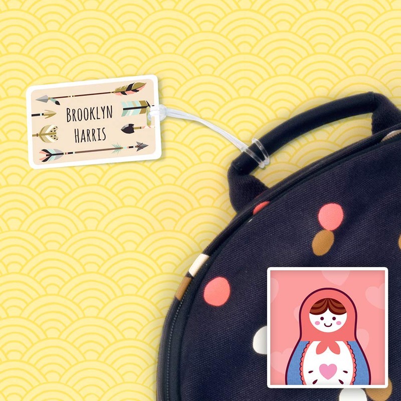 Kids Labels Durable Large Luggage & Bag Tag Russian Doll