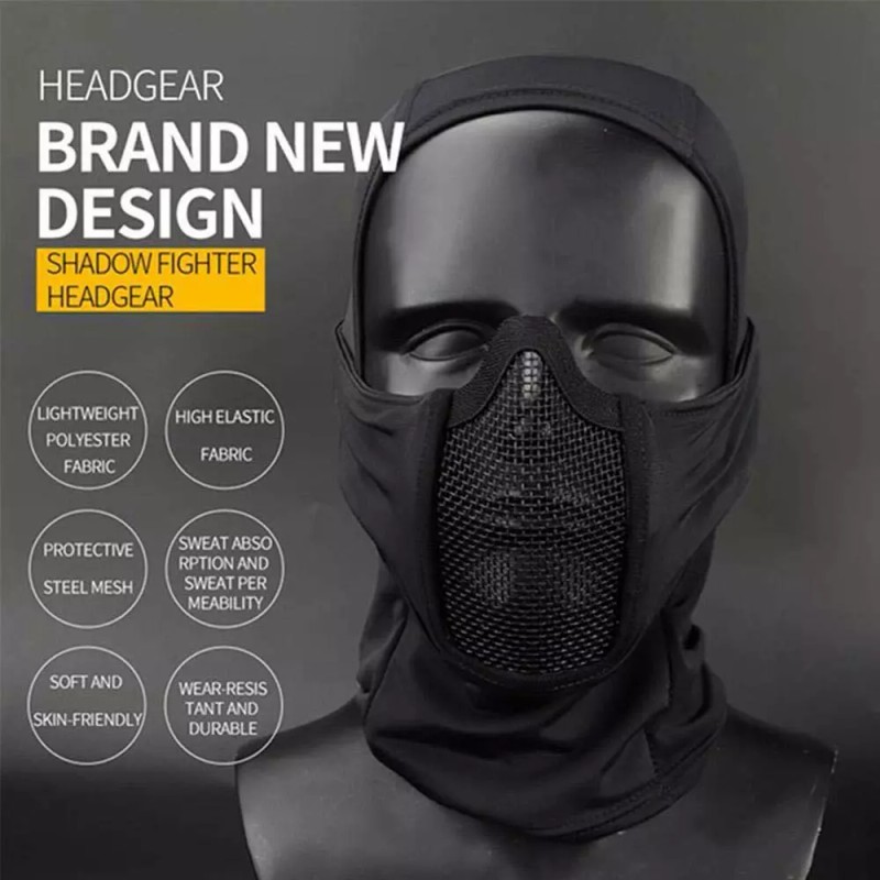 Unbranded Tactical Military Mesh Full Face Mask Steel Airsoft CS