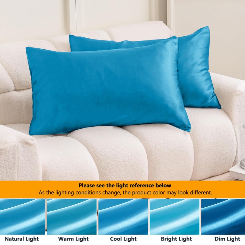 My home store Teal Blue Satin Pillowcase 2 Pack -