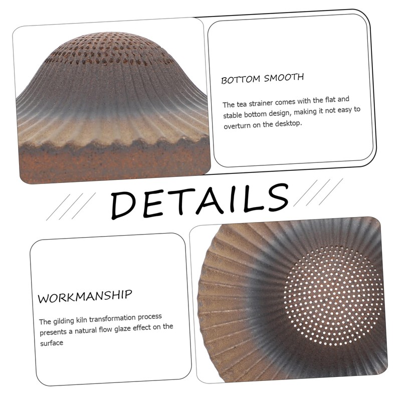 Ipetboom 1pc Ceramic Tea Strainer Vintage Design Compact Easy to