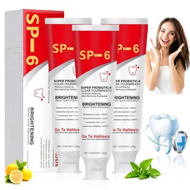 Pack of 3 Sp-6 Toothpaste Probiotic Toothpaste, Sp 6 Probiotic Toothpaste, Sp 6 Toothpaste, Probiotics Bright White Toothpaste, Oral Care, Freshens Breath, Deep Cleansing