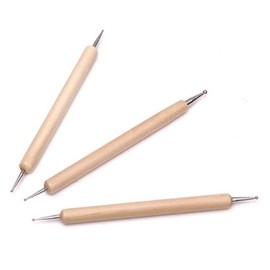 SEWACC 3pcs Pottery Embossing Tools Set Handle Styluses for Clay Sculpture Art Projects Crafting for Dots Smooth Lines