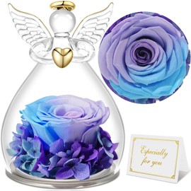 Sunia Gifts for Women Christmas, Eternal Rose Angel Figure Gifts for Mum, Eternal Flower Angel Gifts, Birthday Gift for Women, Real Roses, Mother Grandma Gift, Christmas Valentine's Day