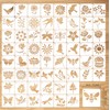 60 Reusable Flower Stencils for Painting on Wood and Canvas