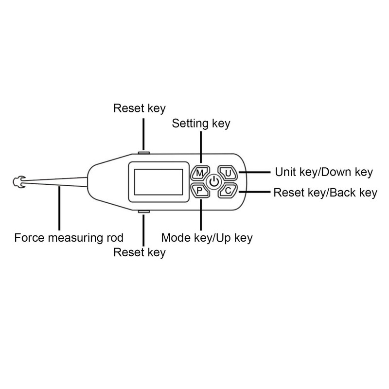 Luocute 10N Digital Tension Meter, Push Pull Force Portable LCD