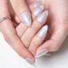 GLAMERMAID Cat Eyes French Tip Press on Nails Short Almond,
