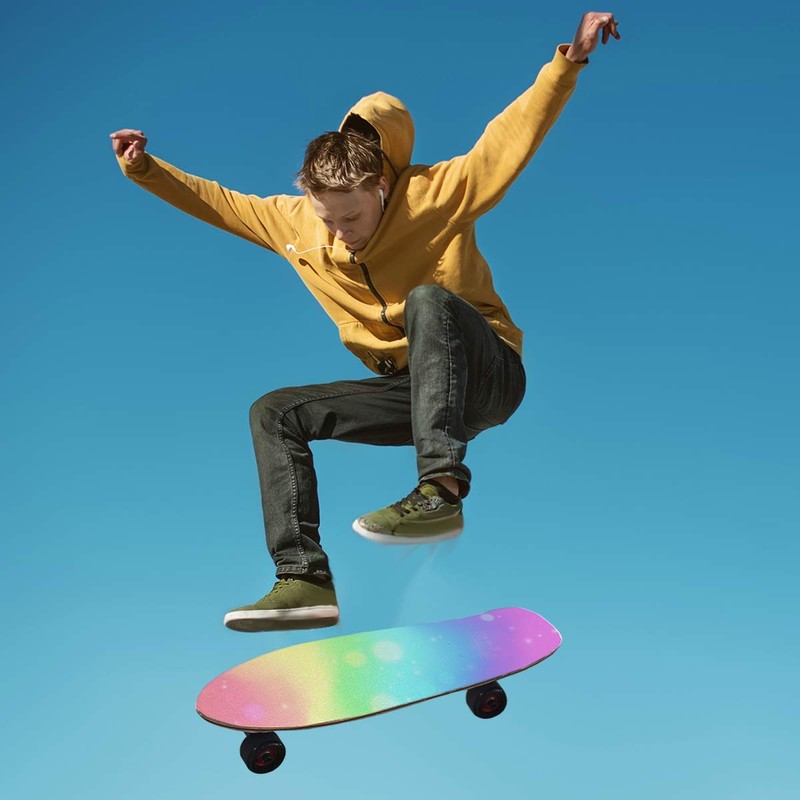 Unicorn Rainbow Wave Skateboard Grip Tape Sheet Scooter Deck Sand