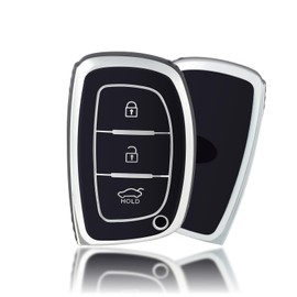 OFFCURVE Key Case Car Key Cover, Key Cover, Key Cover, Key Protective Cover, Suitable for Hyundai i20 i30 i40 ix25 ix30 ix45 Santa Fe Ioniq Sonata Kona Tucson Elantra Solaris Accent